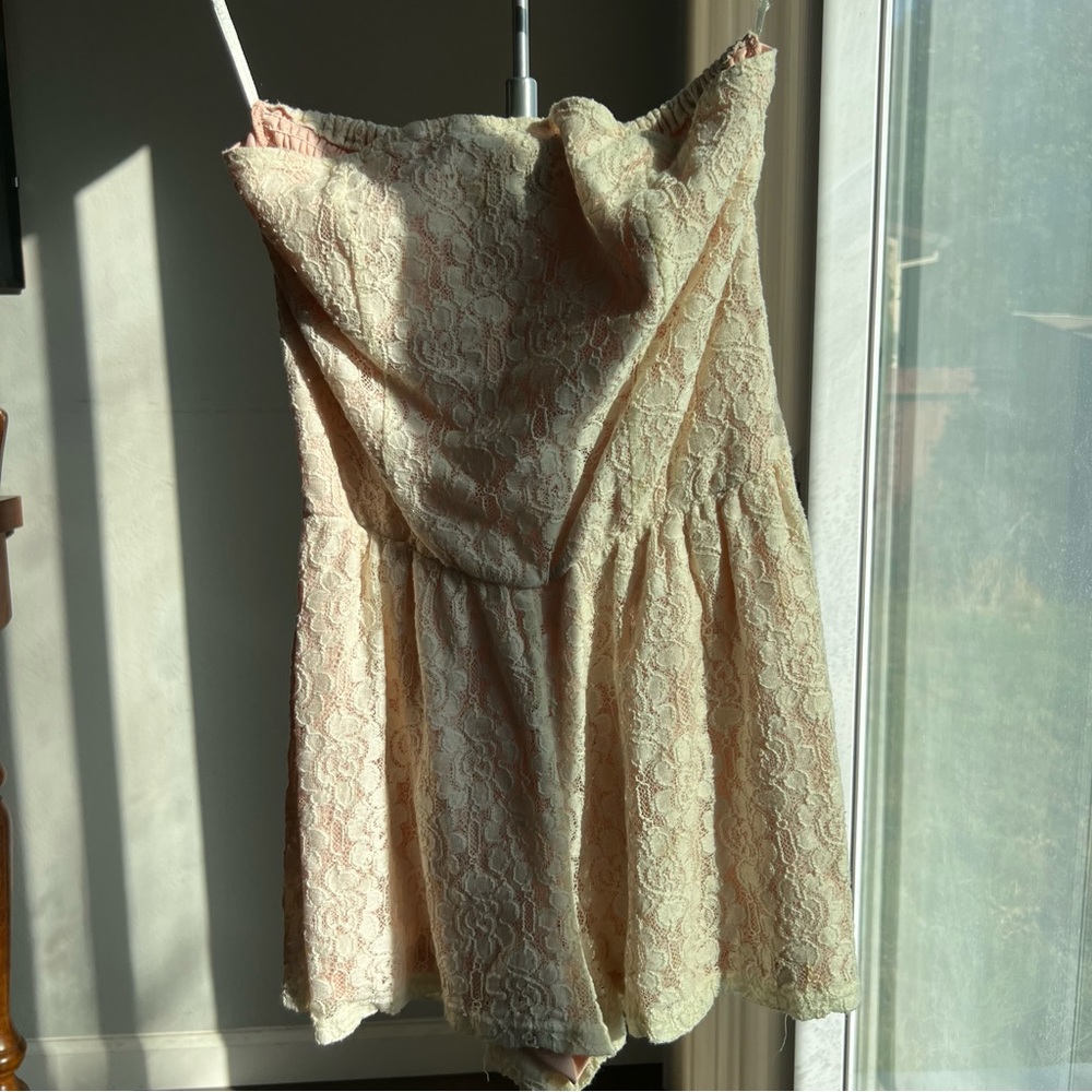 Foreign Exchange Strapless Lace Mini Dress